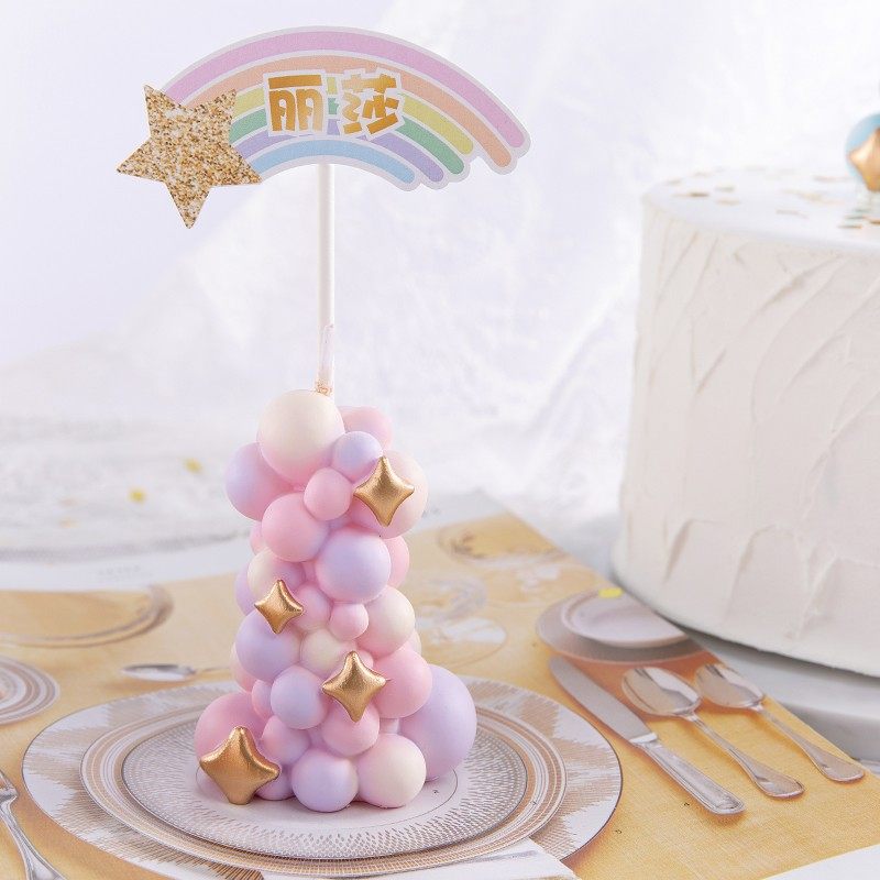 Colorful balloon pillar candle - Paraffin Wax recension och pris