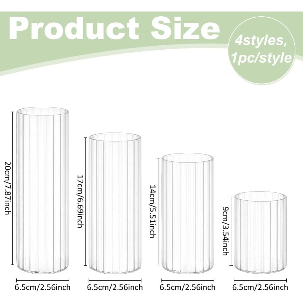 4 Size Glass Cylinder Vases 3. - Candle Containers recension och pris