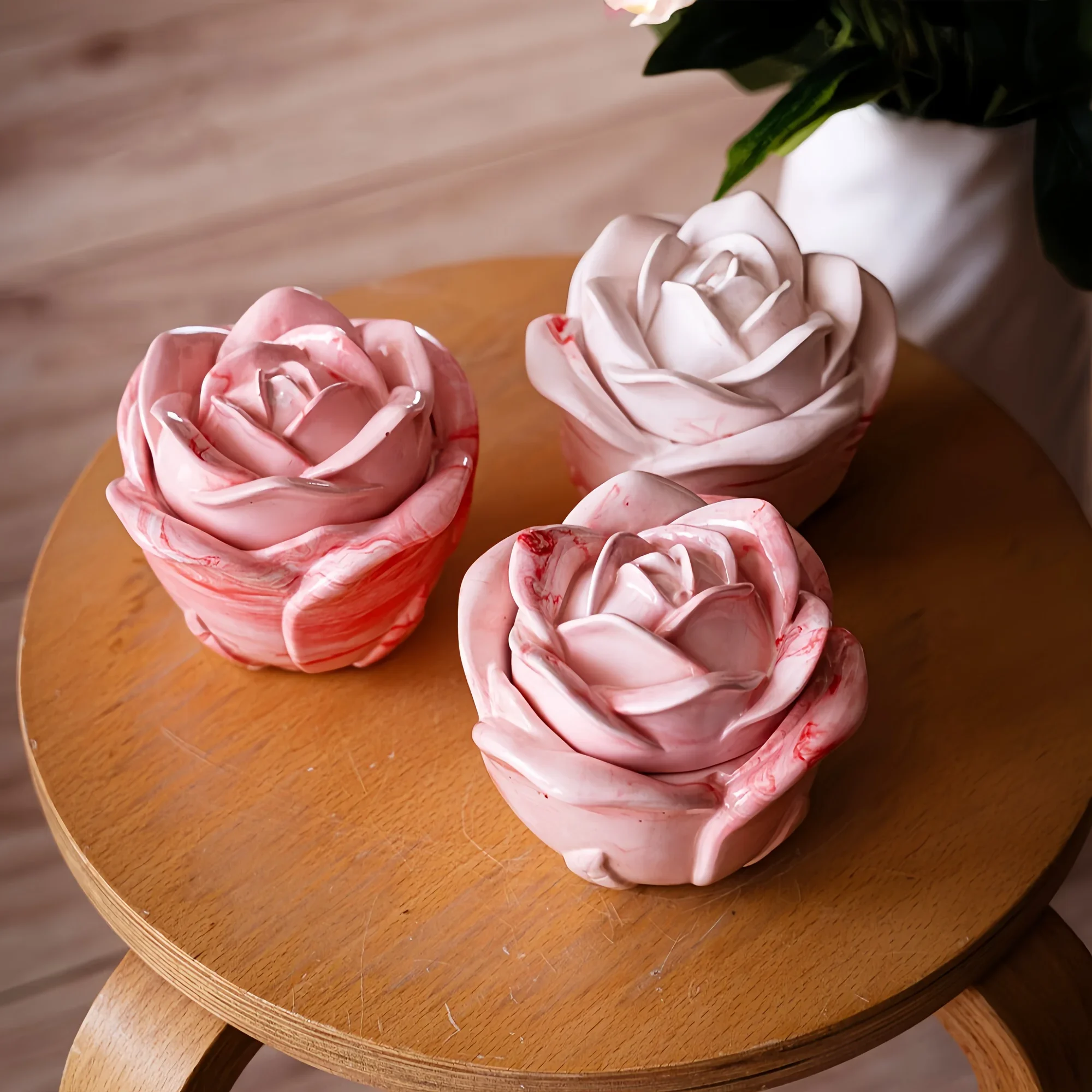 2-Piece Set Rose Shaped Silico - Candle Molds recension och pris