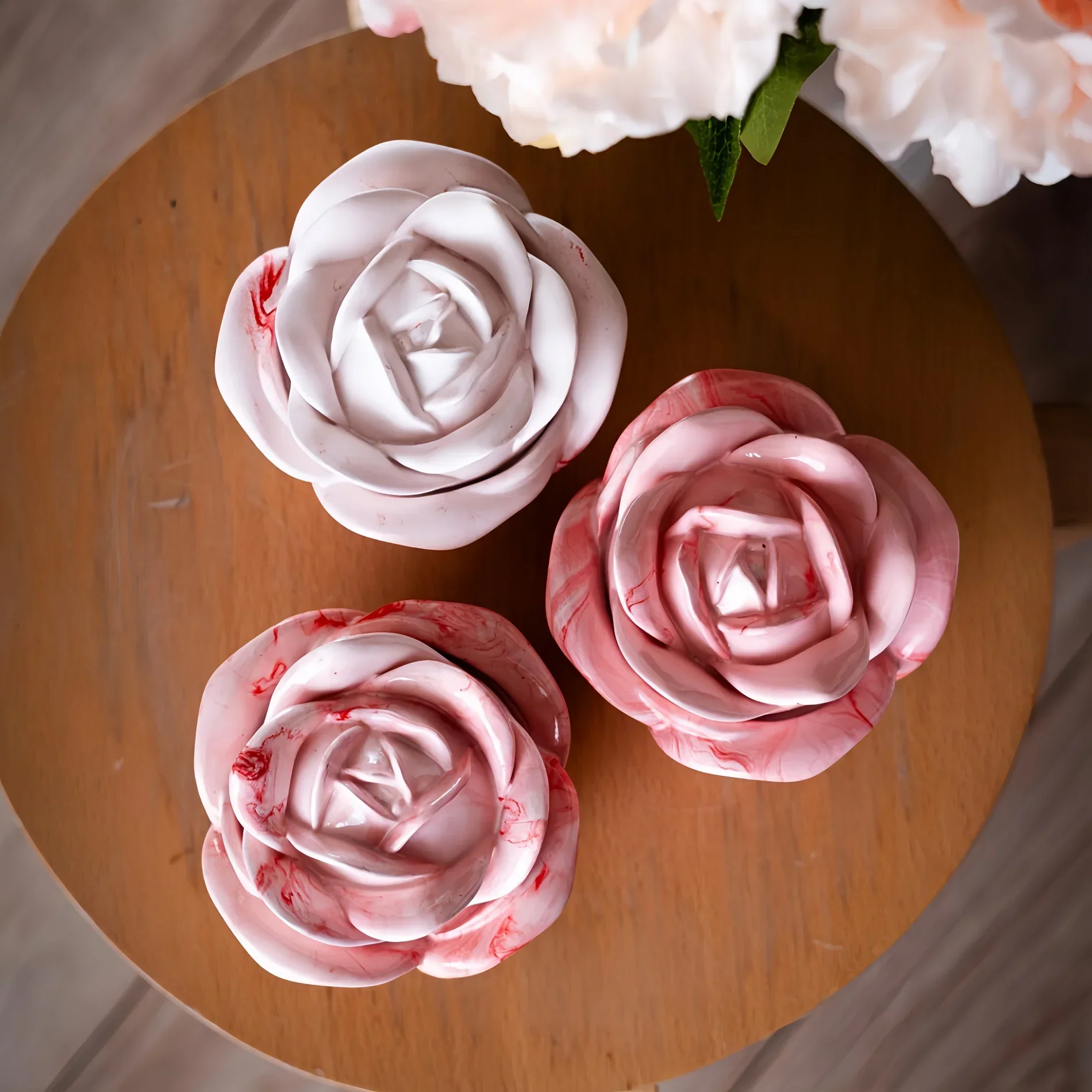 2-Piece Set Rose Shaped Silico - Candle Molds recension och pris