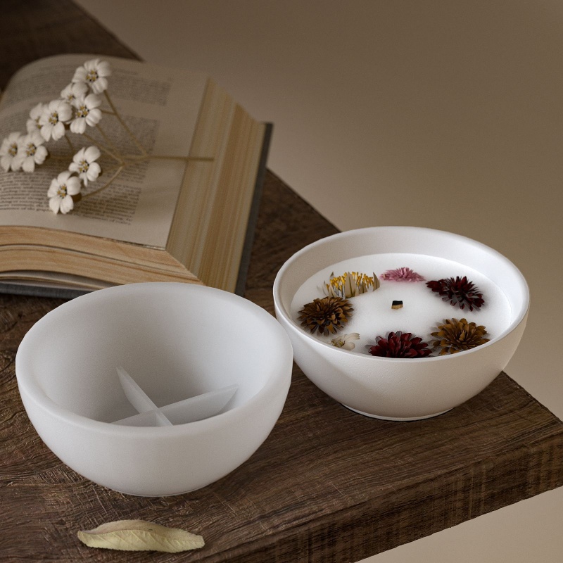 Round Candle Bowl Concrete Sil - Candle Containers recension och pris