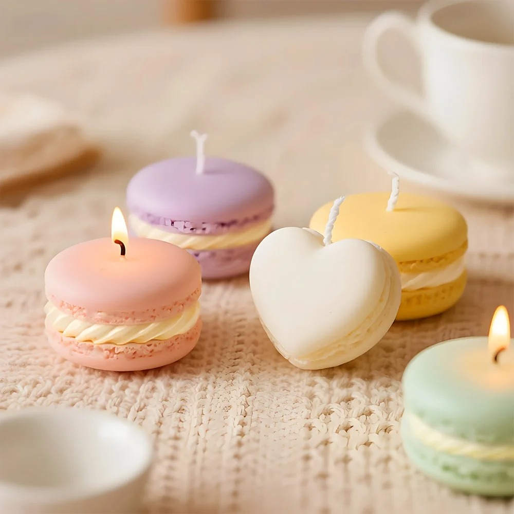 1/5pcs Realistic Macaron-shape - Soy Wax recension och pris